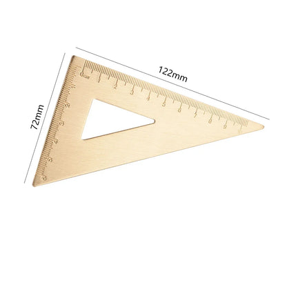 Règle droite en métal et laiton, rapporteur triangulaire Vintage, outil de mesure,