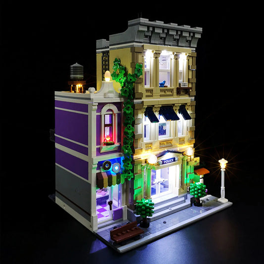 LYBMTWF Kit d'éclairage LED pour 10278, Compatible avec le modèle de blocs de construction de la poste de police Creator Expert, non inclus du modèle