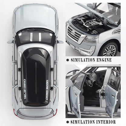 Nissan Patrol – SUV tout-terrain en alliage métallique moulé sous pression, modèle de voiture à retirer, série son et lumière, jouet pour garçons, cadeau d'anniversaire, 1:32