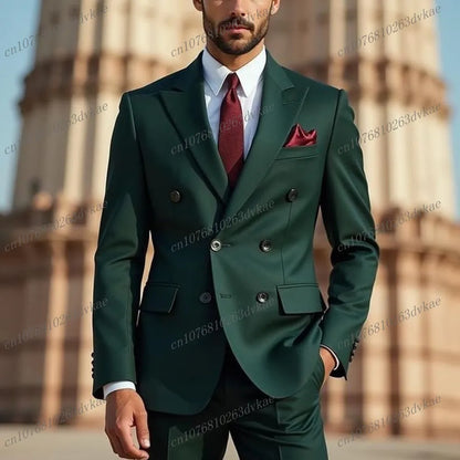 Nouveau Orange mode affaires hommes costume marié Groomsman fête de mariage bal mâle Occasion formelle Tuxedos 2 pièces ensemble Blazer pantalon