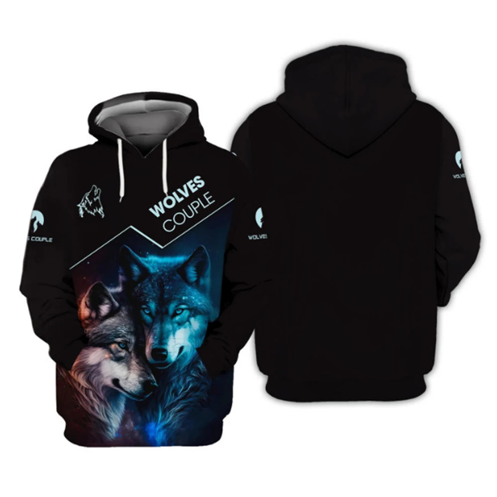 Sweat à capuche Animal Wolf imprimé en 3D pour hommes, sweat à capuche décontracté, vêtements à la mode, quatre saisons, nouveau, 2024