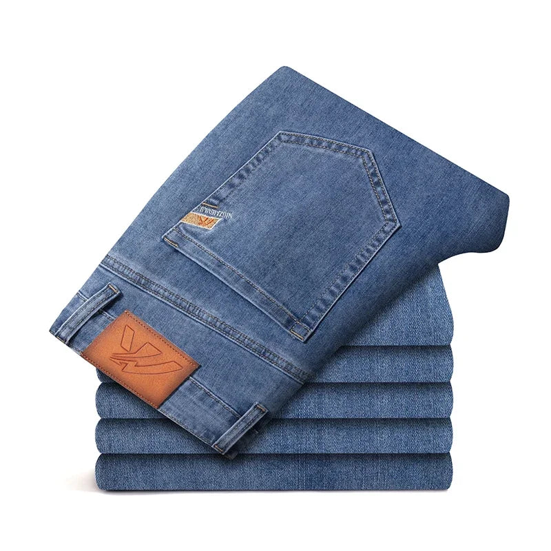 Jean Slim gris clair pour hommes, pantalon en Denim extensible, pour affaires, nouvelle collection 2024