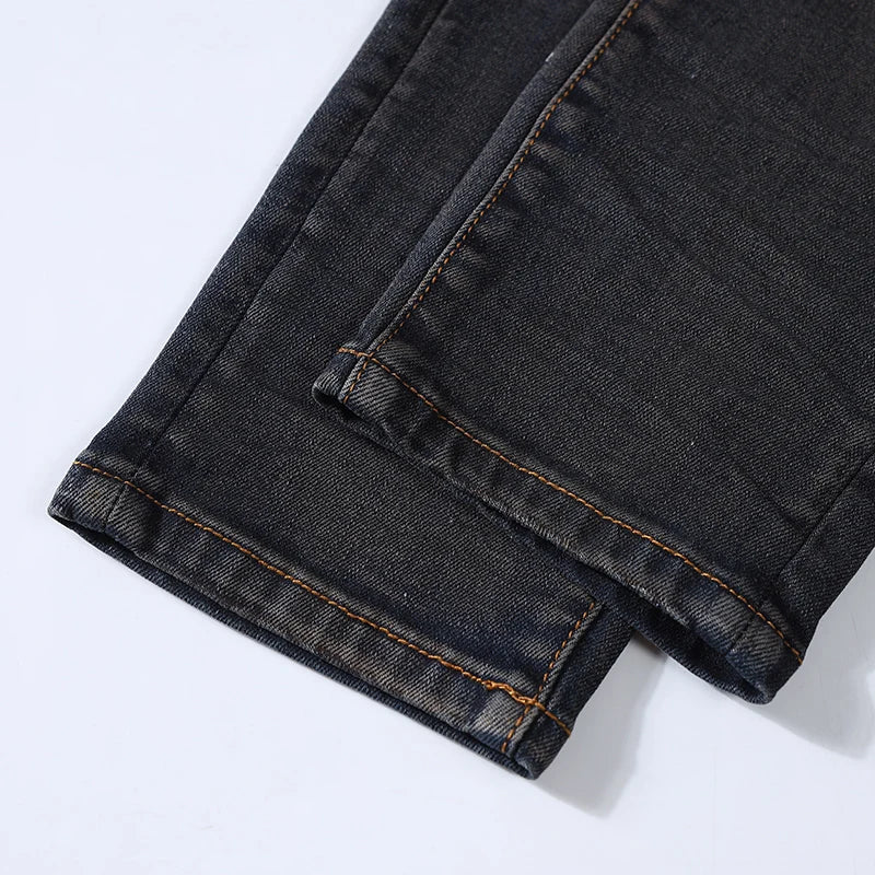 Jeans déFlexpour hommes, pantalons en denim, coupe skinny, déchirés, patché, marque de créateur, Hip Hop, zones bre, mode rétro, High Street