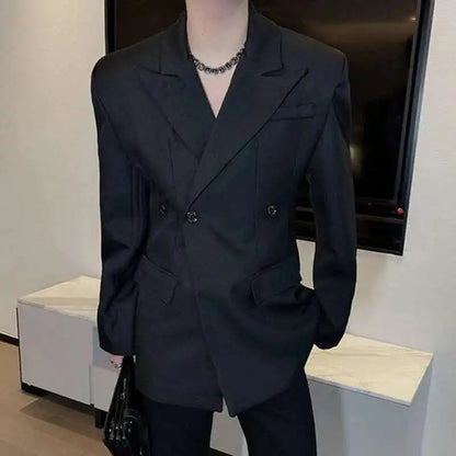 IEFB hommes Blazers nouvelle couleur unie tridimensionnel épaule conception printemps hommes vêtements élégant revers costume veste Club 9W1418