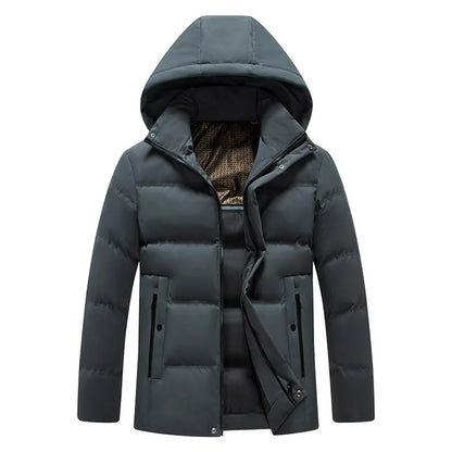 Parka décontractée à capuche pour hommes d'affaires, vêtements d'extérieur imperméables, chaud, sourire, veste en coton épais, extérieur, coupe-vent, hiver