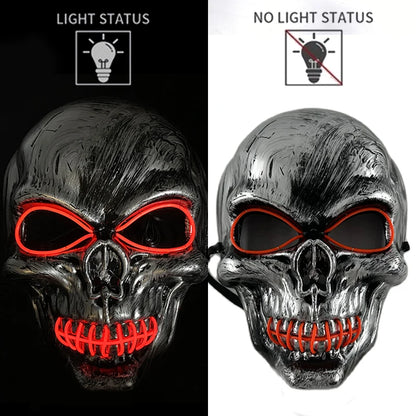 Masque de Purge d'Horreur Brcorporelle à LED, Complet au Néon, pour Cosplay, Fournitures de ixde Bar, Thème du Film d'Halloween