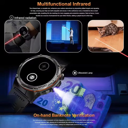 GUHUAVMI - t-rex 3 GPS piste montre intelligente hommes 3ATM étanche UV infrarouge 1.39 pouces