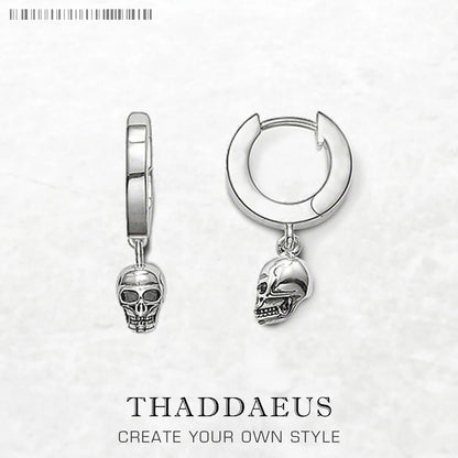 Boucles d'oreilles créoles articulées crâne tout nouveau cadeau en argent Sterling 925 Style européen bijoux fins à la mode pour femmes hommes