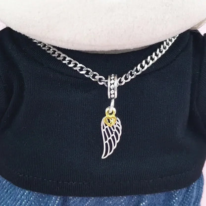 Pour V1 V2 V3 Labubu pendentifs collier en argent avec couvre-chef Labubu tenue collier accessoires