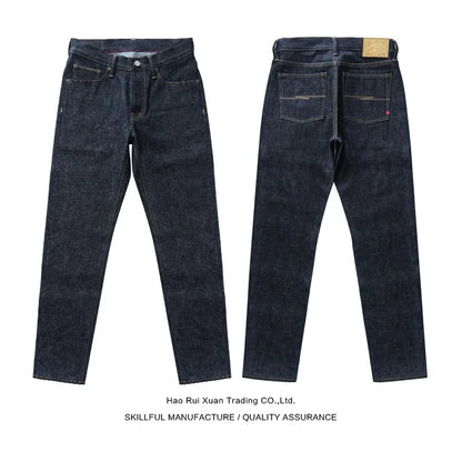 SAUCE ORIGIN 1A915-AG jean homme lisière Denim jean pour homme bouton argenté coupe conique fait à la main 15 Oz