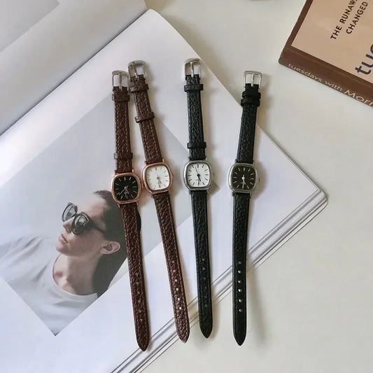 Haute qualité dames Bracelet décontracté montres femmes simples Vintage  Bracelet en cuir