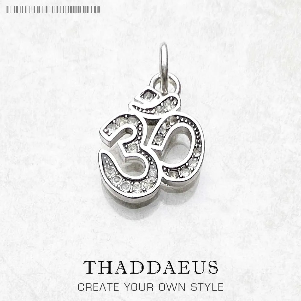 Pendentif Yoga OM Mani Padme Hum S, accessoires de bijoux Vintage de marque, cadeau en argent Sterling 925 pour femmes et hommes