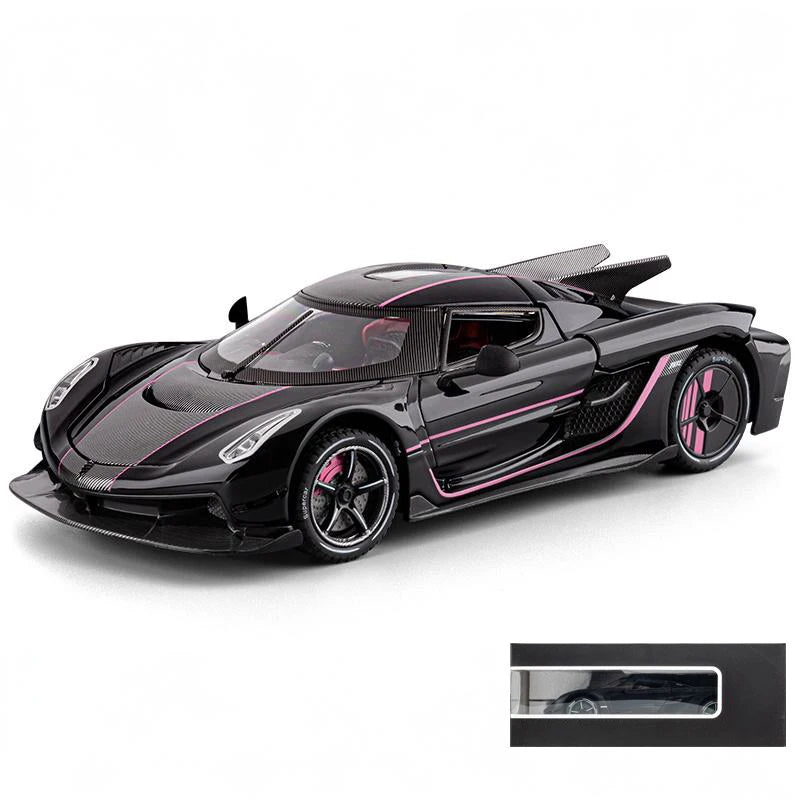 1:24 jesko absolut Supercar alliage métal moulé sous pression modèle voiture son et lumière retirer enfants jouet Miniature véhicule cadeau d'anniversaire