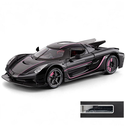1:24 jesko absolut Supercar alliage métal moulé sous pression modèle voiture son et lumière retirer enfants jouet Miniature véhicule cadeau d'anniversaire