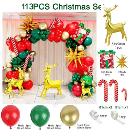 Guirxiété de Ballons de Bonbons de Noël, Cadeau, Elk, Canne Bonbon, Pain d'Épice, Homme, Père Noël, Utiliser un Arc, Décor de ix