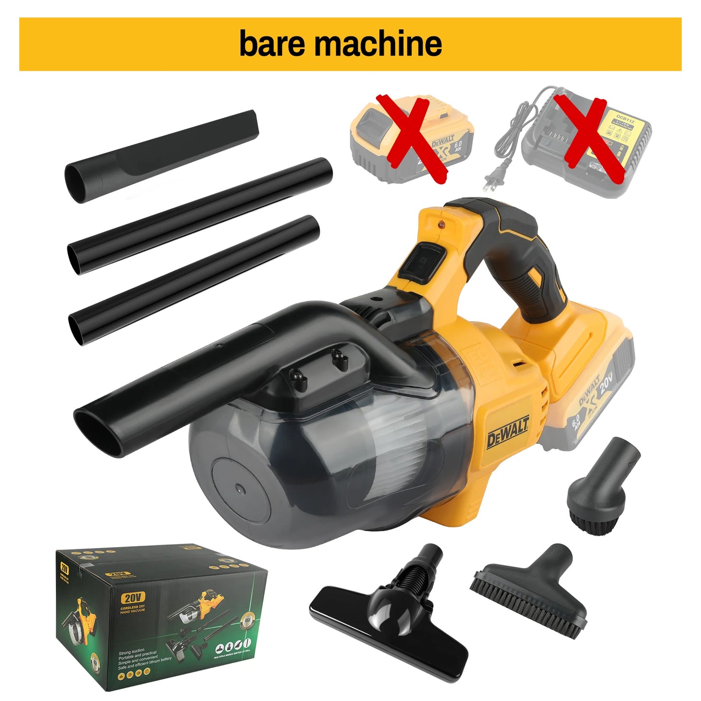 DEWALT 5 en 1 aspirateur sans fil Portable 400W aspirateur électrique à main sec pour tapis de sol voiture pour batterie DeWalt