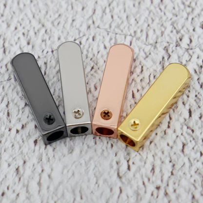 Bricolage métal Aglets 4 pièces/ensemble Sneaker Shoestring casquettes conseils pour lacets remplacement miroir or argent luxe bande extrémités bornes