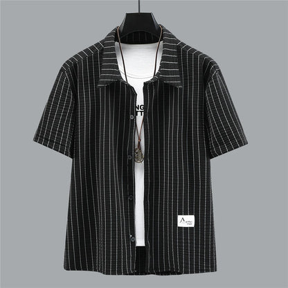 Ensemble chemise à rayures pour hommes, chemise courte, mode décontractée, grande taille 10XL, 11XL, vêtements d'été
