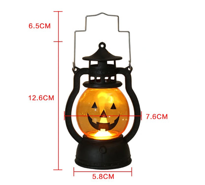 Lanterne à Citrouille LED pour Halloween, Lumière Fantôme, Bougie Rétro, Petite Lampe à Huile, Décoration de Maison, Accessoires d'Horreur