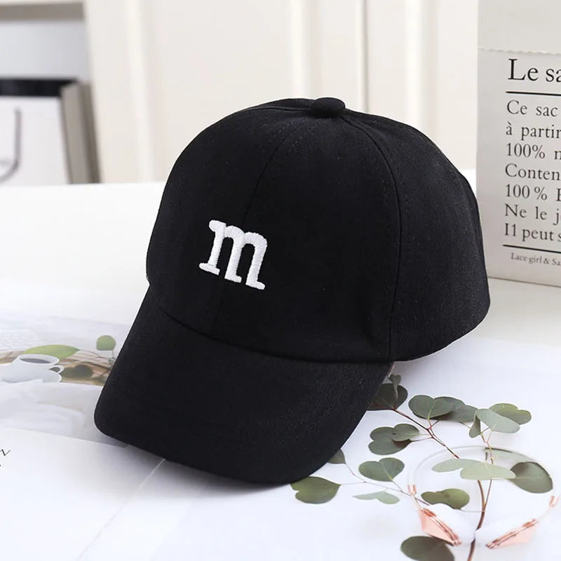 Casquette de baseball brodée lettre M pour enfants, chapeau de soleil pour bébé, casquettes à visière pour tout-petits, printemps, été, fille, garçon