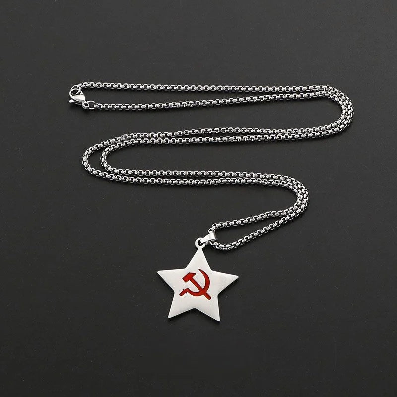 Collier pendentif URSS Faith pour hommes et femmes, étoile à cinq branches, bijoux fantaisie, gadgets JOBoy EDC, cadeaux pour les amoureux, hommes, femmes, filles