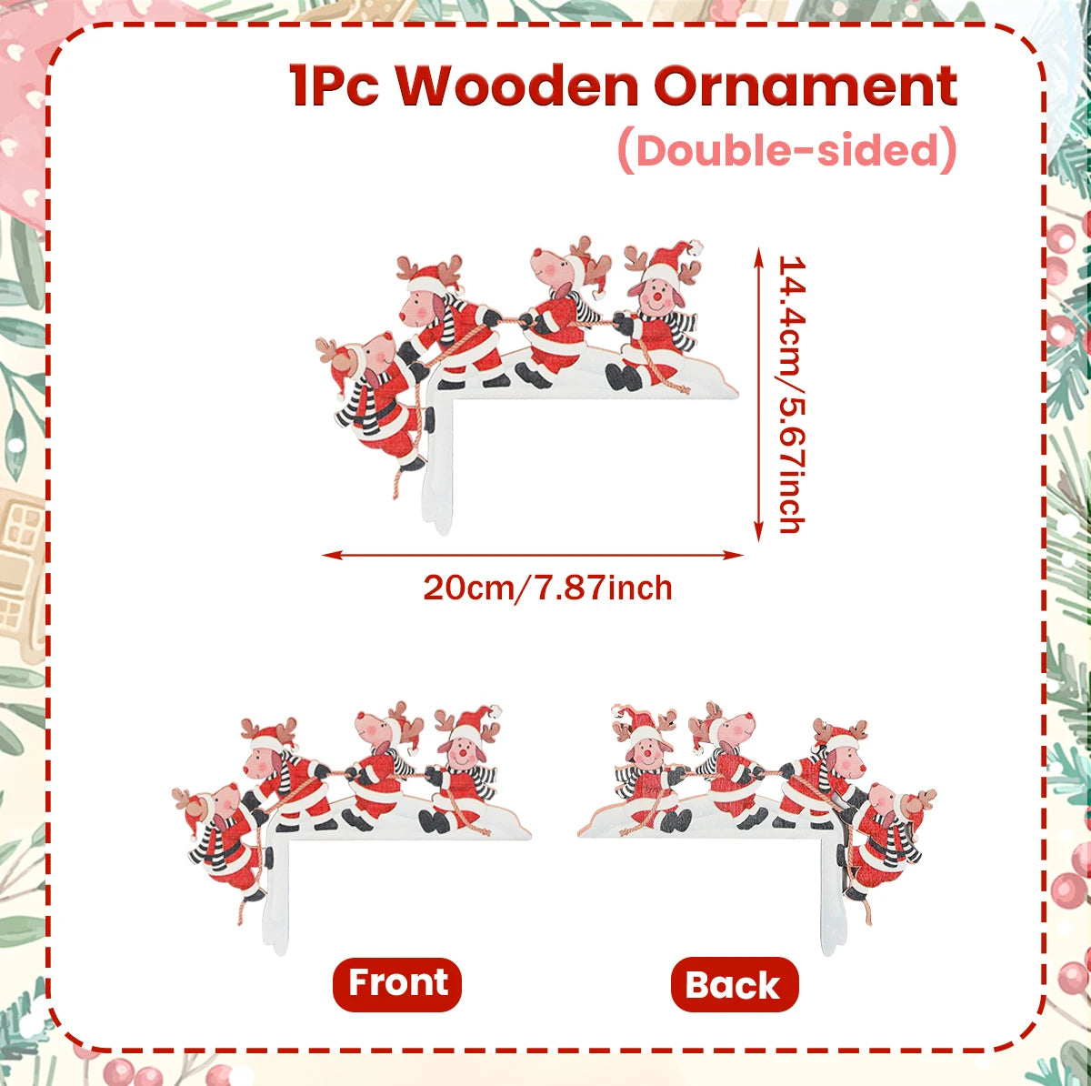 Cadre de porte en bois bonhomme en pain d'épice de noël, décoration de joyeux noël pour la maison, ornement de noël 2025, nouvel an 2026