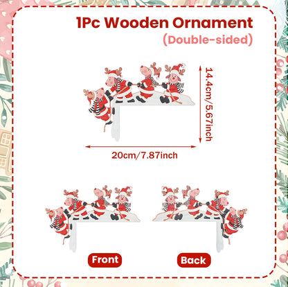 Cadre de porte en bois bonhomme en pain d'épice de noël, décoration de joyeux noël pour la maison, ornement de noël 2025, nouvel an 2026