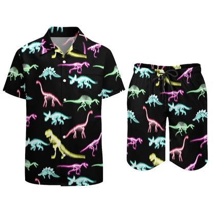 Ensemble champignon magique psychédélique pour hommes, chemise décontractée imprimée en 3D, short de plage surdimensionné, ensemble 2 pièces, costumes hawaïens pour vacances