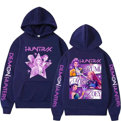 Kpop chasseurs de démons Fanmerch Mira Rumi Zoey Huntrix homme à capuche Harajuku hauts pull homme femme sweat Fans cadeau