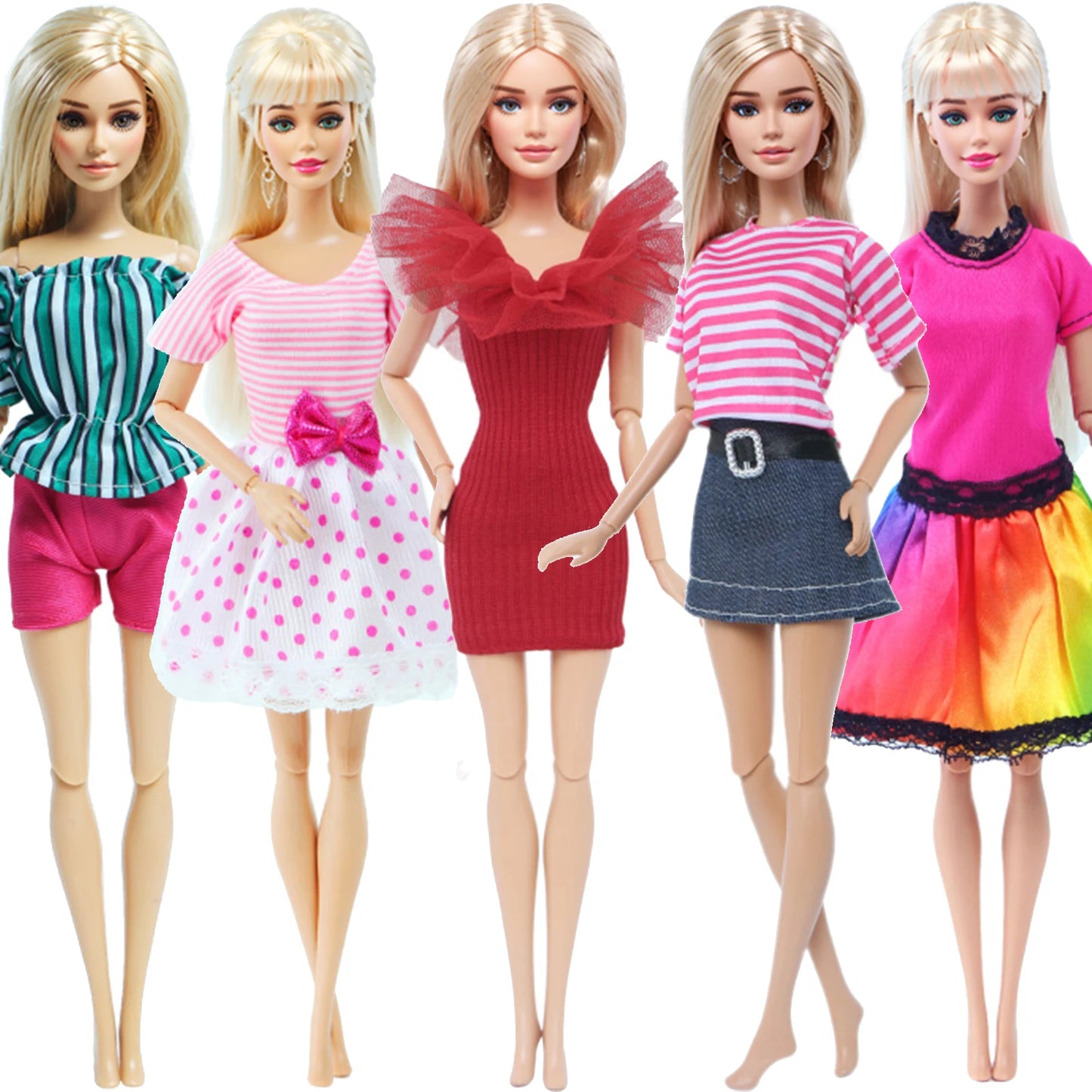 5 ensemble 3 ensemble fait à la main mode Ba poupée Bie tenue tenue décontracté quotidien chemisier chemise gilet bas pantalon jupe vêtements accessoires jouets