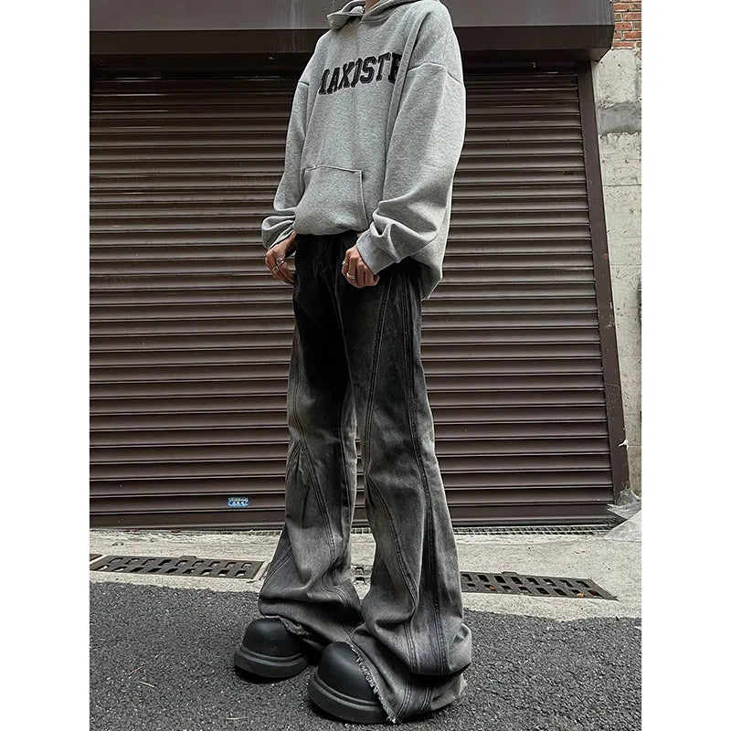 Jean droit taille haute vintage américain pour femme, denim baggy décontracté, surintendant ser, pantalon large Y2K, style grunge High Street, 2024