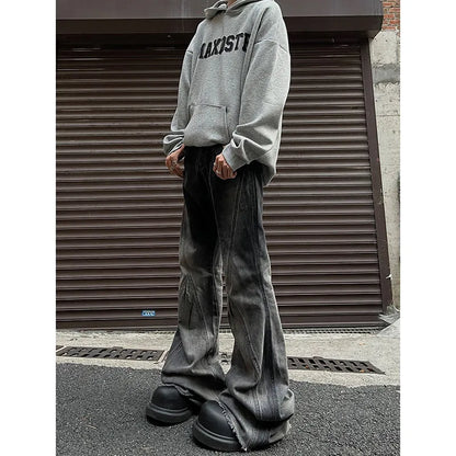 Jean droit taille haute vintage américain pour femme, denim baggy décontracté, surintendant ser, pantalon large Y2K, style grunge High Street, 2024
