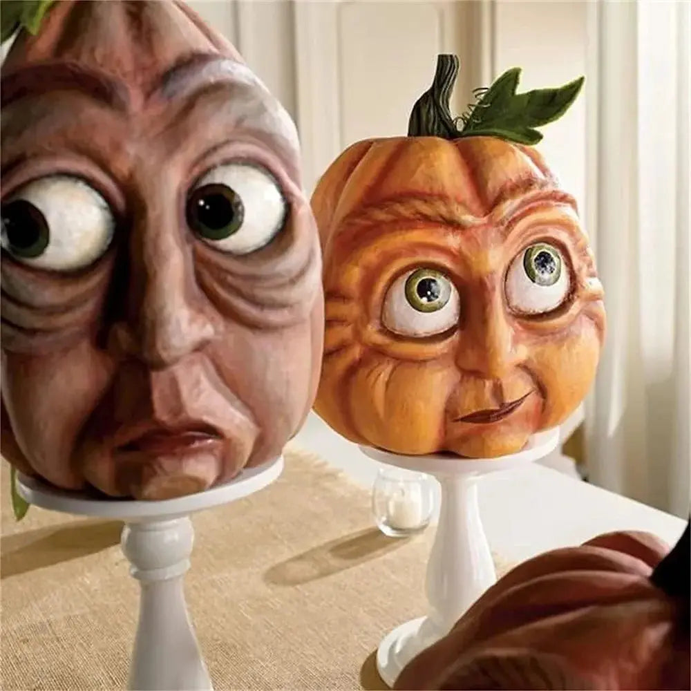 Accessoires de Décoration Extérieure d'Halloween, Tête de Citrouille Mutée, ixFantôme, Cour, Jardin Nik