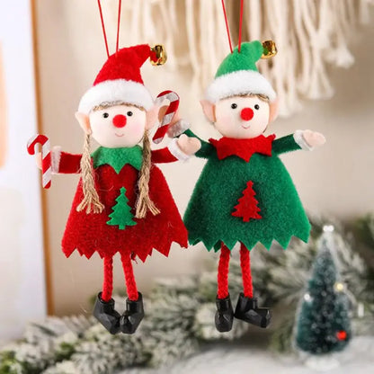 Poupées en peluche elfes de noël, ornements suspendus, décor d'arbre de noël, mignon garçon et fille, pendentif elfe, cadeaux pour enfants, nouvel an, nouvelle collection