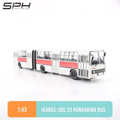 Bus hongrois vintage en métal moulé sous pression, modèle Ikarus 280, rouge et blanc, URSS d'origine, échelle 1:43, nouveau, 900513