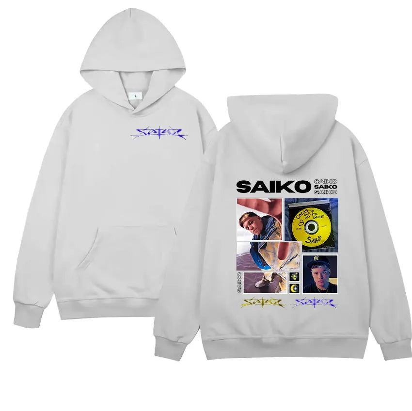 Rappeur SAIKO Tour 2025 nouveau sweat à capuche graphique hommes femmes Vintage surdimensionné sweat pulls Hip Hop gothique punk à capuche streetwear