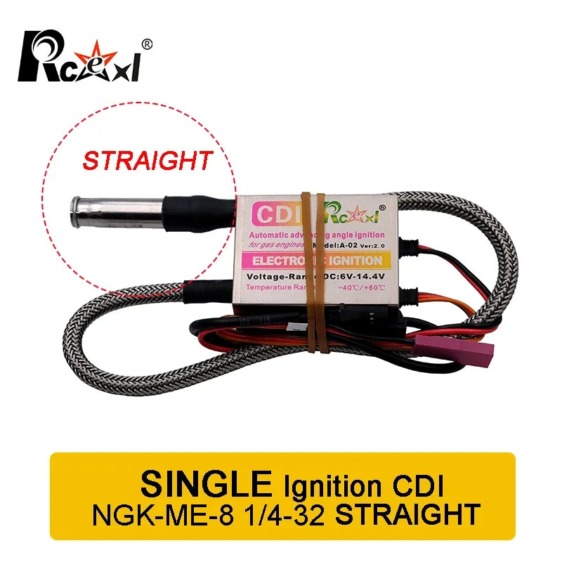 Rcexl Simple/Twin VILLE CDI NGK-ME-8 1/4-32 90/ 120 Résistant ou Droit pour Gaz GOLD DLE Moteur RC Avion