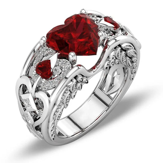 Bague multicolore en argent regardé 925 avec cœur d'amour, bijoux de mariage, cadeau pour mère, classique, authentique, 5 documents