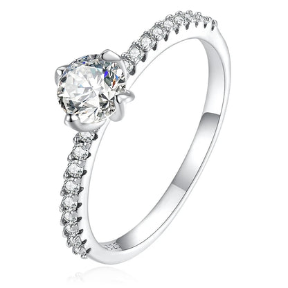 WOSTU-Bague empilable en argent regardé 100% pour femme, bijoux à la mode, cadeau original, souhait scintillant, chaud, 925, XCH7649