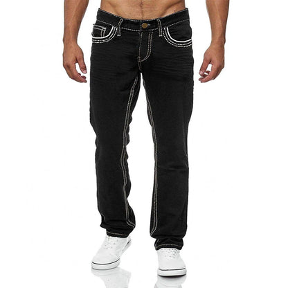 Jean Délavé pour Homme, Vêtement de Loisirs, de Haute Qualité, à la Mode, pour le Printemps et l'Automne, en Europe et aux États-Unis