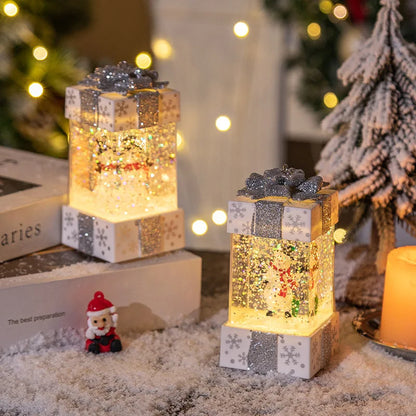 Boîte à boules de cristal de musique de noël, ornement Led exquis, père noël, bonhomme de neige, décoration de fête de noël, cadeau pour enfants, 2025