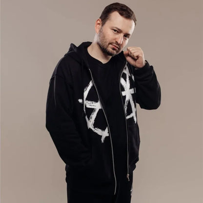 Pull à Capuche avec Imprimé Graphique Antihype pour Homme, Vêtement Streetwear, avec Fermeture Éclair, PVD, Hip Hop, Esthétique, Goth, Y2k, Harajuku