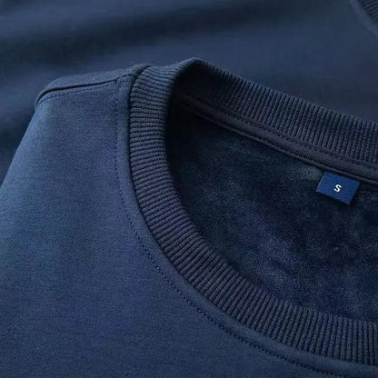 Sweat-shirt épais en peluche de coton pur, pull à col rond solide, mince et lourd, automne et hiver, chaud, 600g