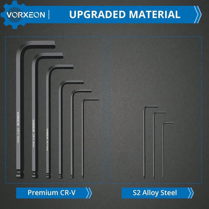 Jeu de clés Allen 6150CRV, 4 pièces, 36 pièces, extrémité sphérique longue, clé en L avec codage Visible pour vélo, réparation de meubles de Moto, bricolage domestique
