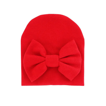 Chapeau avec nœud en coton pour bébé fille, casquette chaude pour nouveau-né, bonnet pour bébé, accessoires solides, 2020
