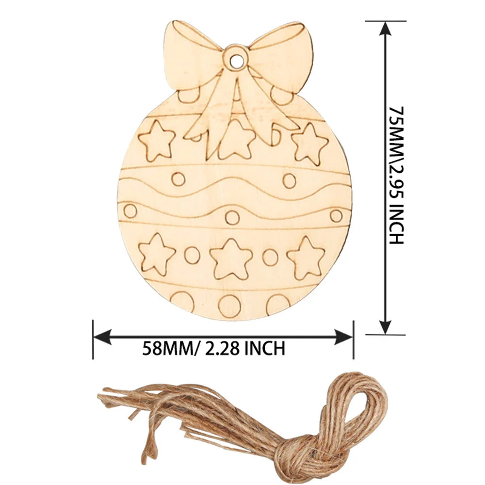 Ornements de confrontation d'arbre de Noël multi-styles, découpes artisanales en bois vierges pour la décoration d'intérieur de bricolage