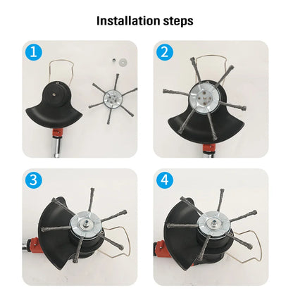 Tête de débroussailleuse universelle pour mauvaises herbes, têtes de coupe gazon, roue de désherbage pour tondeuse à gazon, roue en fil d'acier, disque de brosse