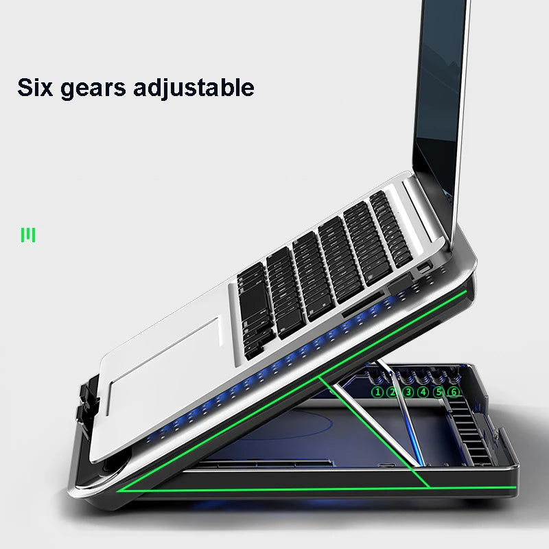 Support de refroidissement pour ordinateur portable à panneau métallique, ventilateur de refroidissement pour ordinateur portable de jeu, tapis de refroidissement pour ordinateur portable de 17 pouces