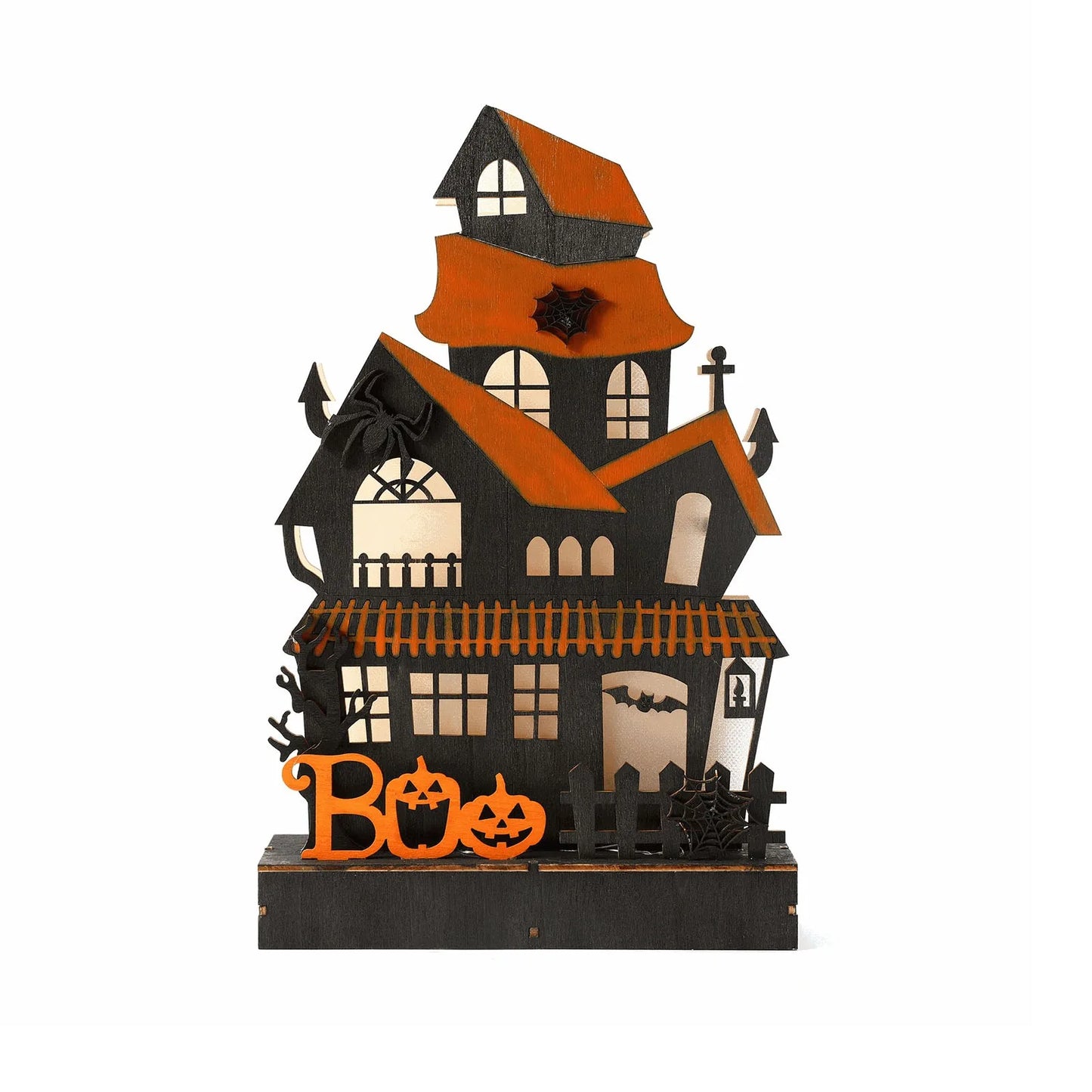 Maison hantée fantôme en bois pour Halloween,