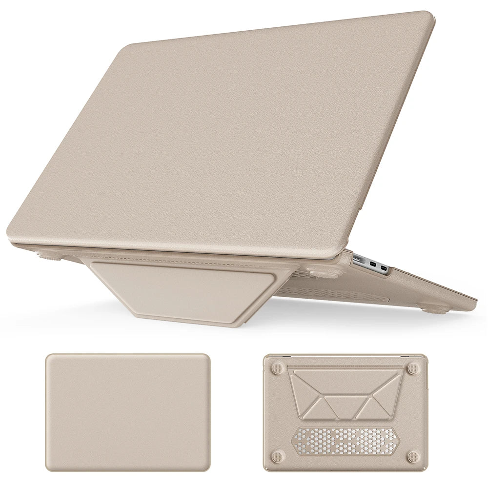 Étui pour ordinateur portable pour MacBook Air 15 M4 2025, housse de support modèle A3241 M3 M2 Air 15.3, coque en cuir PU pour MacBook Pro 13 14 16.2 M2 Max